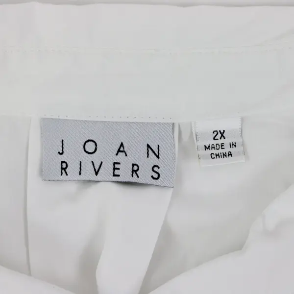 Joan Rivers Women's White Long Sleeve Button Down Shirt Size 2X