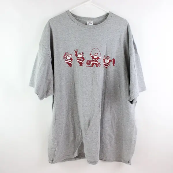 Delta Pro Weight Santa Hunting Fishing Graphic T-Shirt 3XL Light Gray