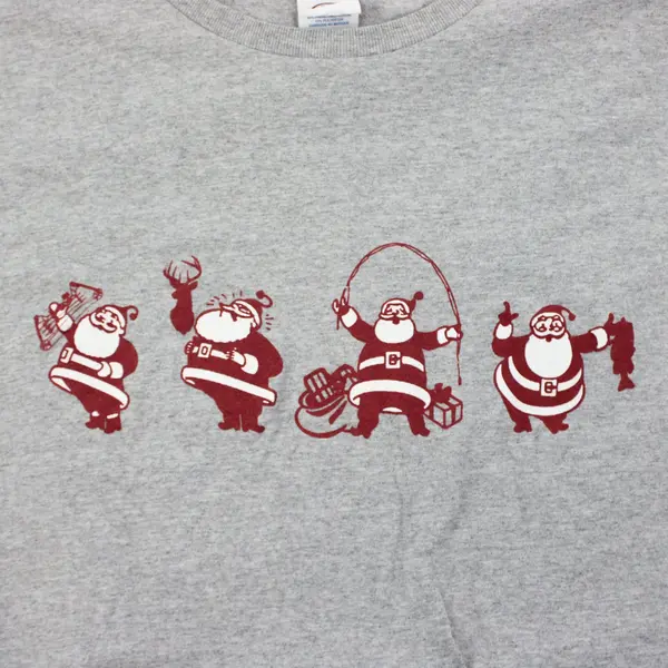 Delta Pro Weight Santa Hunting Fishing Graphic T-Shirt 3XL Light Gray