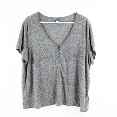 Old Navy Women's XL Gray Space Dye V-Neck Henley Top