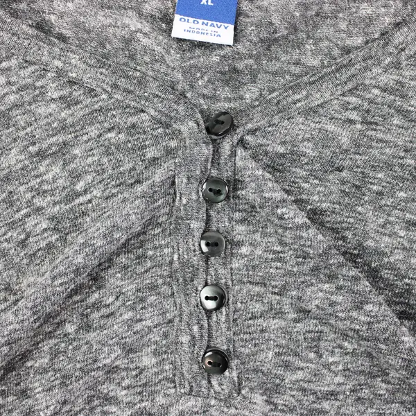 Old Navy Women's XL Gray Space Dye V-Neck Henley Top