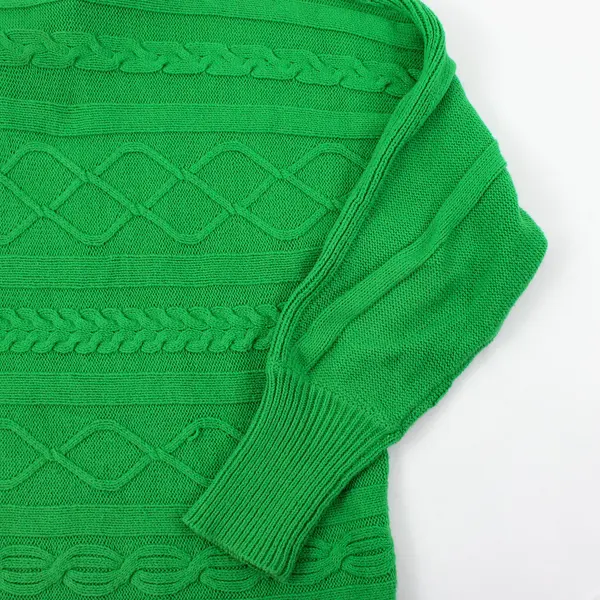 Liz Claiborne Women's Petite PM Green Knit Sweater Long Sleeve