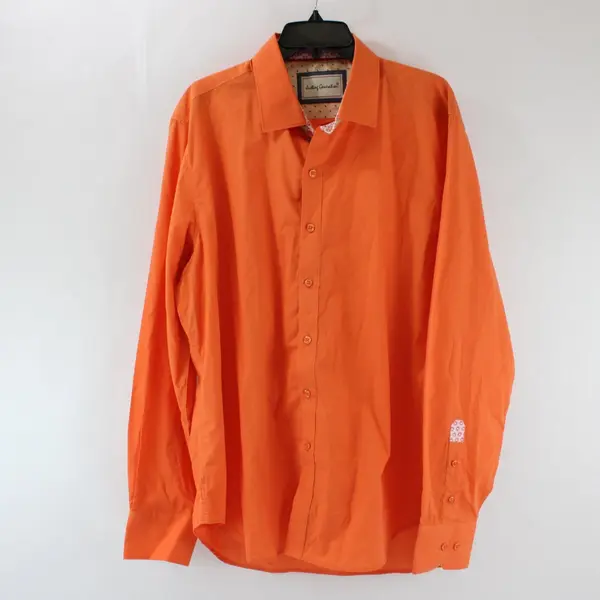 Justin's Generation Men's Orange Long Sleeve Button-Up Shirt 2XL