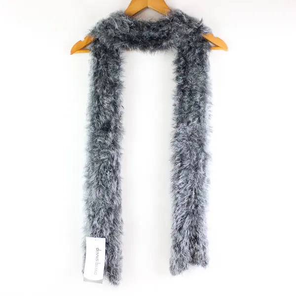 Dennis Basso NWT Gray Eyelash Scarf 65"