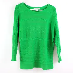 Liz Claiborne Women's Petite Green Knit Sweater Long Sleeve PM