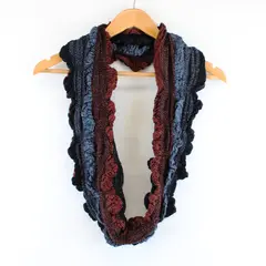 Rising Tide Gray Brown Knit Loop Scarf Women's Cozy Everyday Wear
