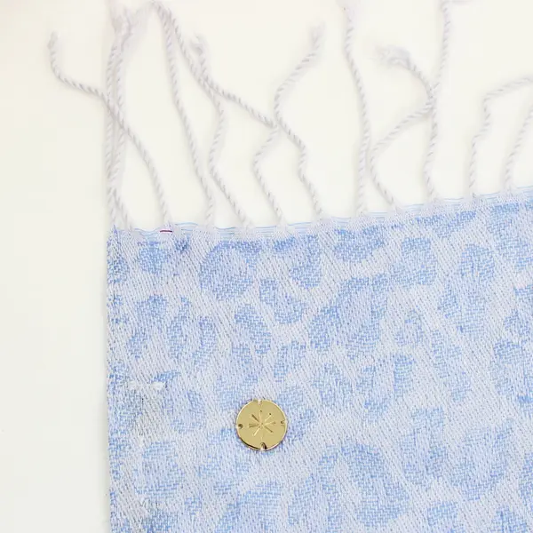 Isaac Mizrahi Live Blue Leopard Print Damask Scarf Wrap
