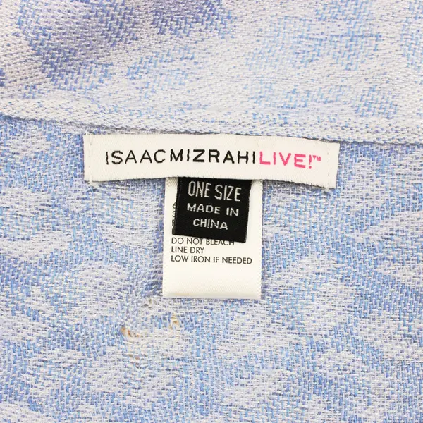 Isaac Mizrahi Live Blue Leopard Print Damask Scarf Wrap