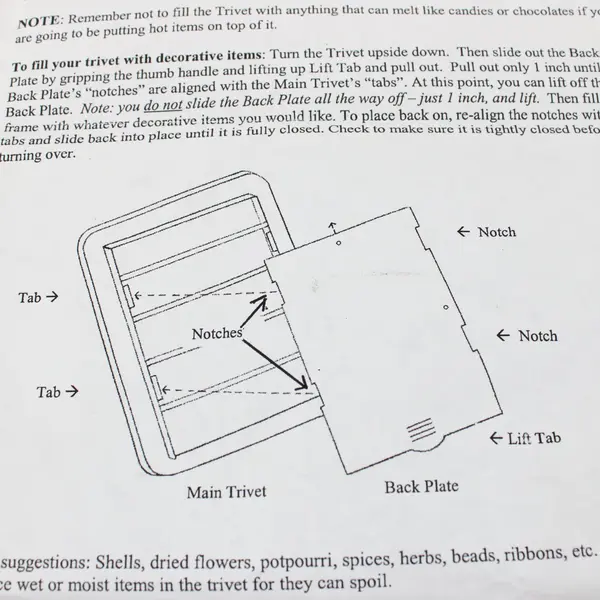 For Your Ease Only Fill-A-Trivet Set of 2 Hot Trivets Wall Decor