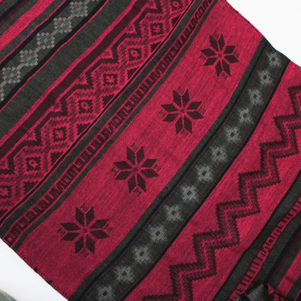 Amiee Lynn Fair Isle Scarf Pink Blue Gray 17.5 x 66 Inches