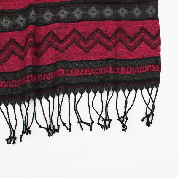 Amiee Lynn Fair Isle Scarf Pink Blue Gray 17.5 x 66 Inches
