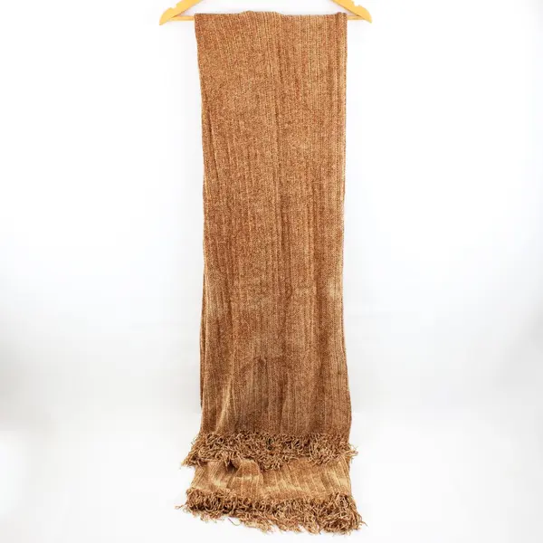 Outside Additions by Stan Herman Brown Knit Scarf 29 x 93 in