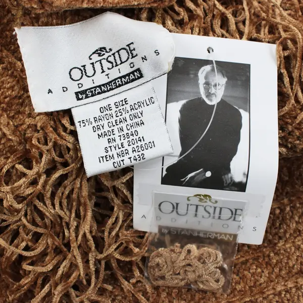 Outside Additions by Stan Herman Brown Knit Scarf 29 x 93 in