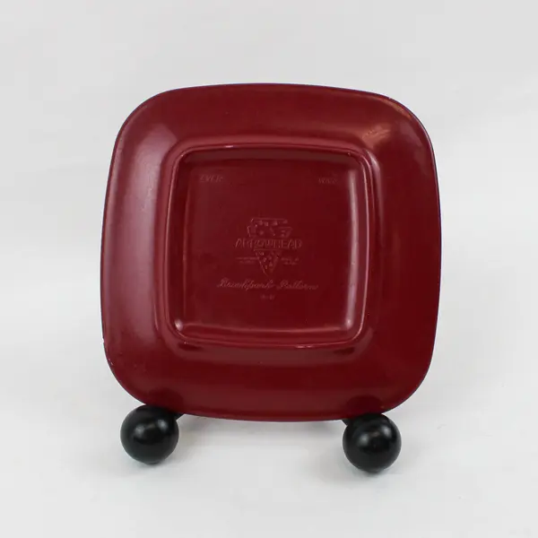 Lot of 3 Arrowhead Red Ever Ware Square Plates Craft Supply