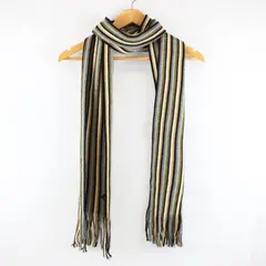 Cejon Earth Tone Sparkly Striped Knit Scarf 9x80