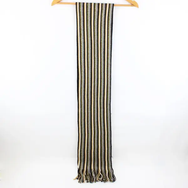 Cejon Earth Tone Sparkly Striped Knit Scarf 9x80
