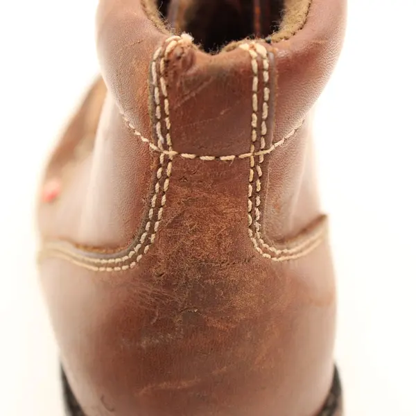 Kickers Women's Brown Leather Moccasin Boots Chunky Heel 7.5 Heavy Scuffs