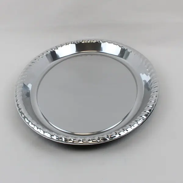 Old East Main Co. Set of 3 Silver-Tone Plastic Oval Serving Trays 16 x 13 in