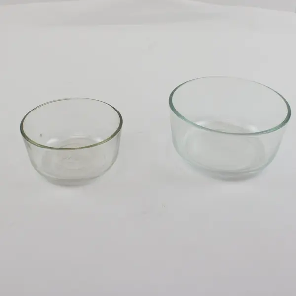 Lot of 2 Pyrex Round Glass Food Storage Containers Navy Blue Lids 470ml 950ml