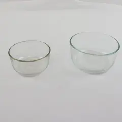 Lot of 2 Pyrex Round Glass Food Storage Containers Navy Blue Lids 470ml 950ml