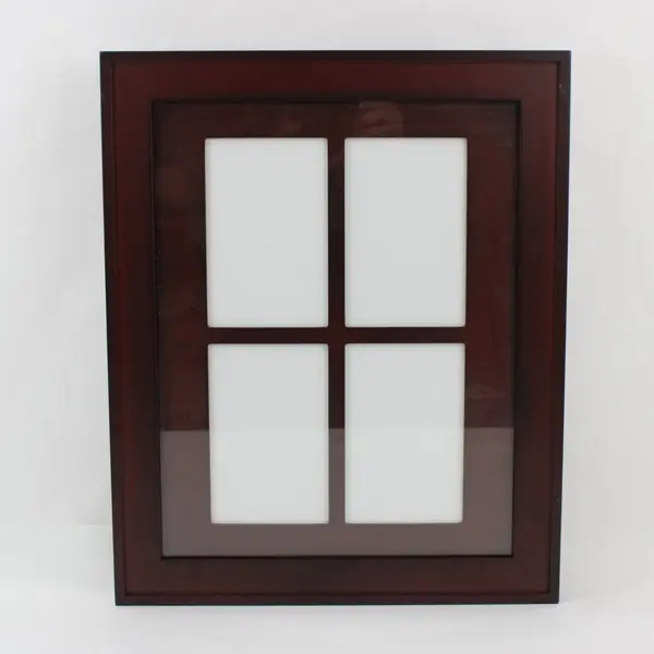 Brown Wood Hanging Collage Photo Frame Four 4x6 Openings