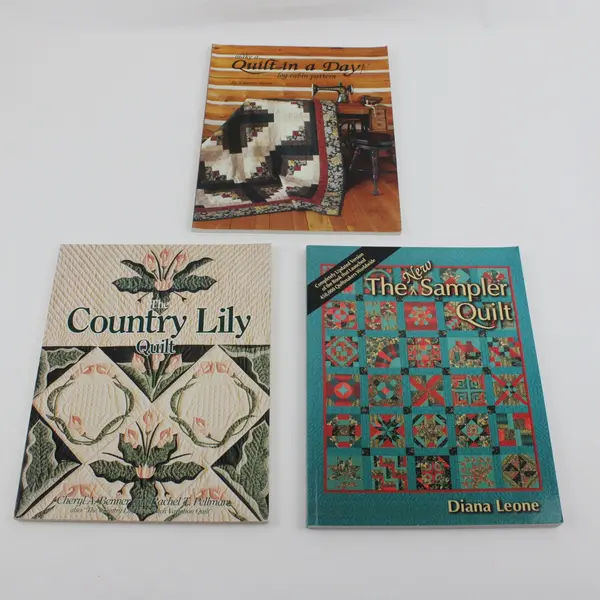 Lot of 3 Quilting Books Quilt in a Day Log Cabin Country Lily New Sampler