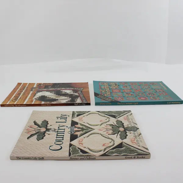Lot of 3 Quilting Books Quilt in a Day Log Cabin Country Lily New Sampler