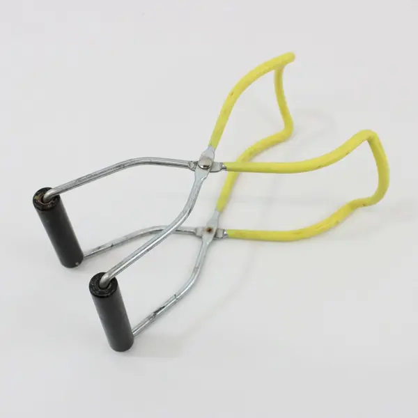 Pair Canning Jar Lifter Tongs Black Handles Yellow Arms Home Canning