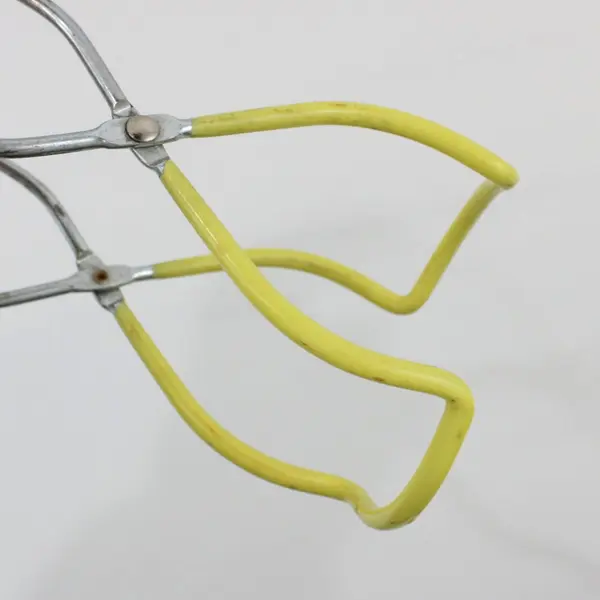Pair Canning Jar Lifter Tongs Black Handles Yellow Arms Home Canning