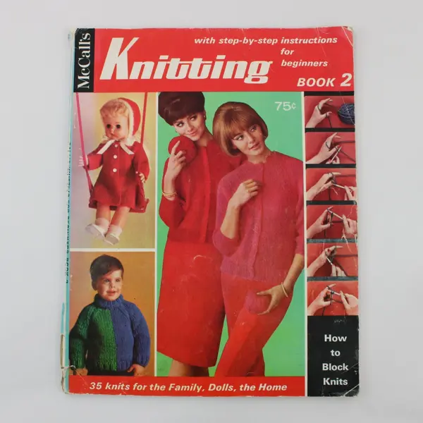 1960's McCall's Knitting Book 2 35 Beginner Knits Step-by-Step Patterns