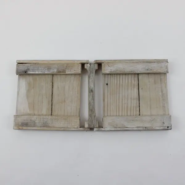 Rustic Wooden Two-Panel Hinged Picture Frame 2 Photos 3.75x5 Tabletop