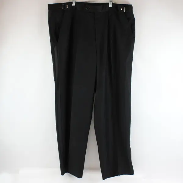 Giorgio Fiorelli Superlux Super Fine Men's Black Adj Straight-Leg Dress Pants 44