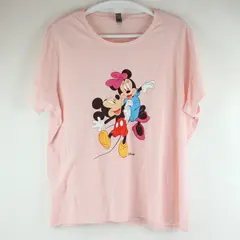 Instant Message Disney Mickey Minnie Women's Pink Graphic T-Shirt 3XW