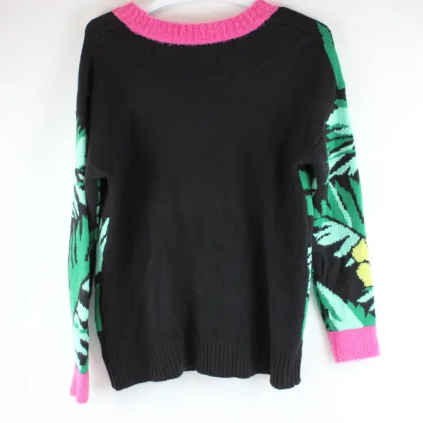 Holiday Time Fa La La Mingo Flamingo Christmas Cardigan Women's Large 12-14