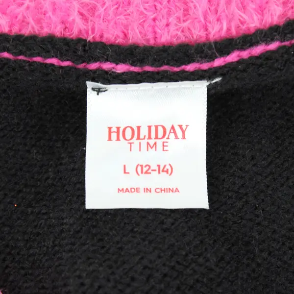 Holiday Time Fa La La Mingo Flamingo Christmas Cardigan Women's Large 12-14