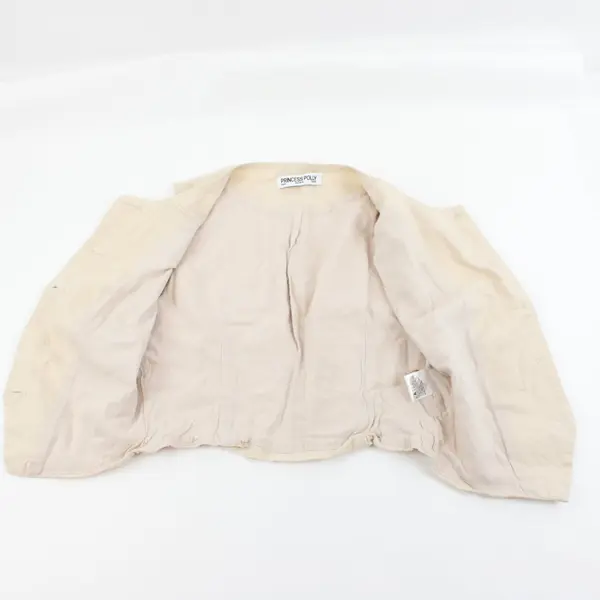 Princess Polly Women's Beige Cotton Linen Button Front Vest Size 4