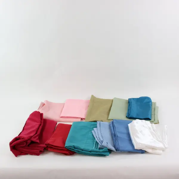 Lot of 12 Solid Color Queen Size Pillowcases