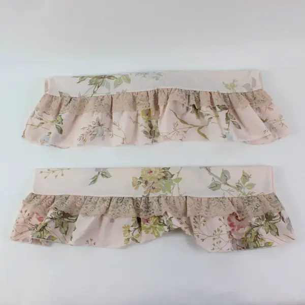 Set of 2 VTG Springmaid Wondercale Standard Pillowcases Lace Ruffle FLAWED