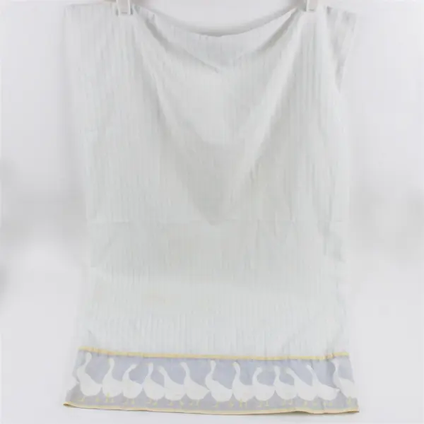 Fieldcrest King Pillowcases Set of 2 Yellow Gray Goose Print FLAWED