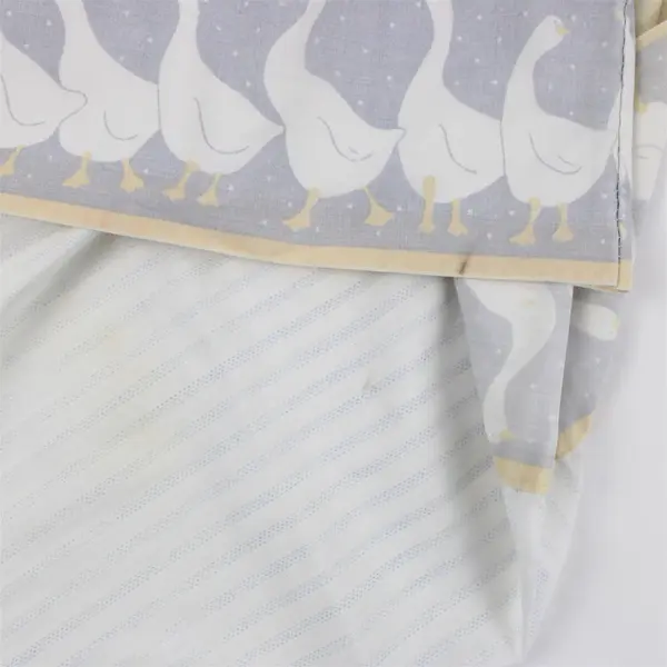 Fieldcrest King Pillowcases Set of 2 Yellow Gray Goose Print FLAWED