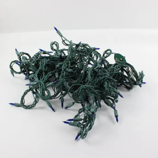 140 Blue Chasing Christmas String Lights Memory PX216M 45ft Lighted 49ft Cord