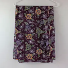 Purple Green Orange Floral Batik Fabric 2 Yard Cut 41 in Quilting Sewing