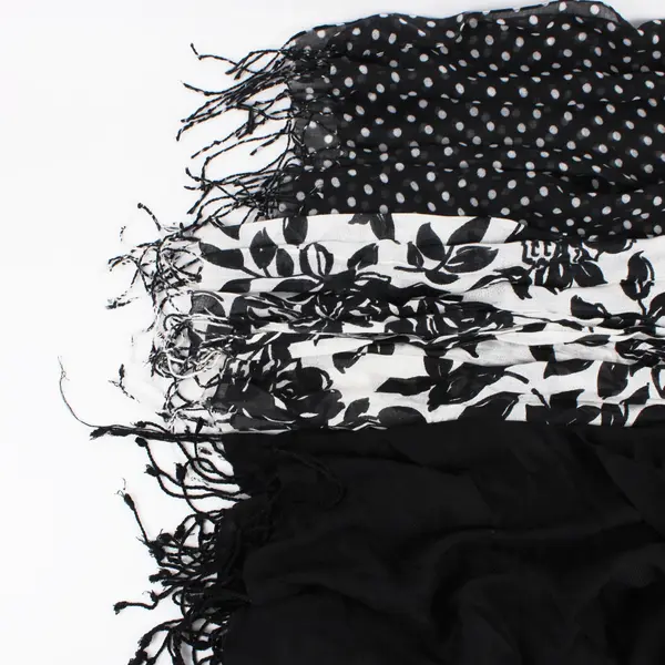 Lot of 10 Sheer Scarves Black White Gray Red Pre-Owned