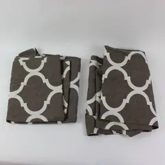 Set of 2 Mainstays Quatrefoil Curtain Panels Brown White 50x72
