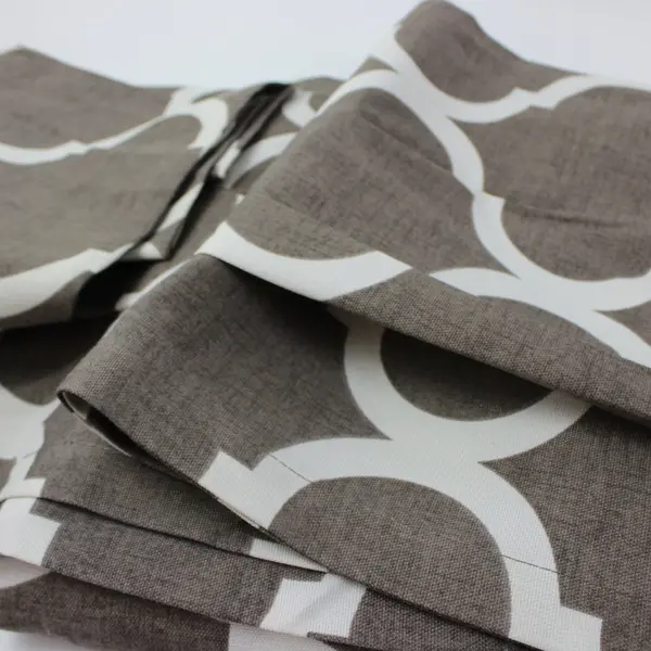 Set of 2 Mainstays Quatrefoil Curtain Panels Brown White 50x72
