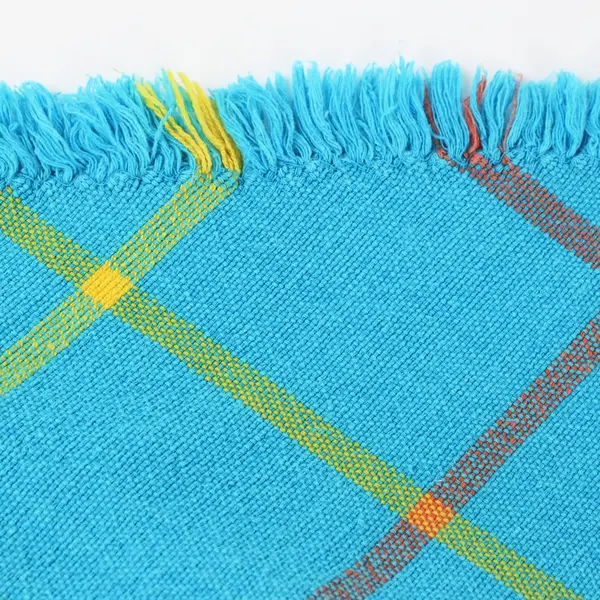 Blue Multicolor Plaid Round Tablecloth 88.5" Indoor Outdoor