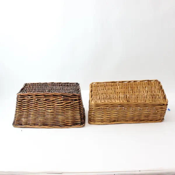 Lot of 2 Wicker Woven Baskets