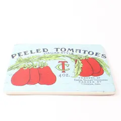 Vintage Peeled Tomatoes Advertising Trivet 4 Oz Emma Valley Orchards