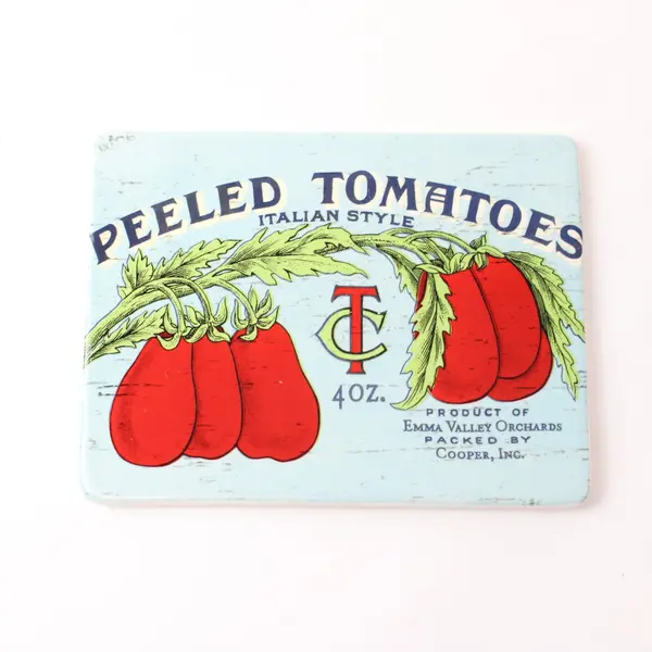 Vintage Peeled Tomatoes Advertising Trivet 4 Oz Emma Valley Orchards