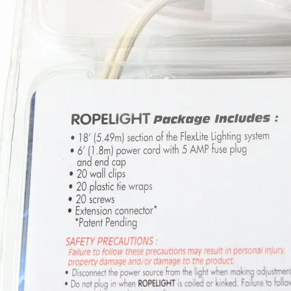 Ropelight 18 ft Clear Flexible Rope Light Indoor Outdoor Lighting Kit